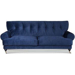 Andrew 3-sits soffa - Mörkblå sammet - 3-sits soffor