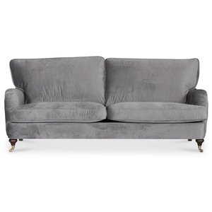 Howard Watford deluxe 3-sits soffa - Grå sammet - 3-sits soffor