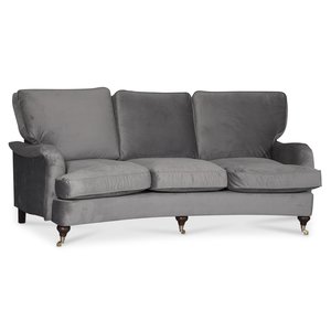 Howard Watford deluxe 4-sits svängd soffa - Grå sammet - 4-sits soffor