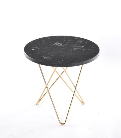 Mini O Table Svart Marmor med Mässingram Ø40 - OX DENMARQ - bild