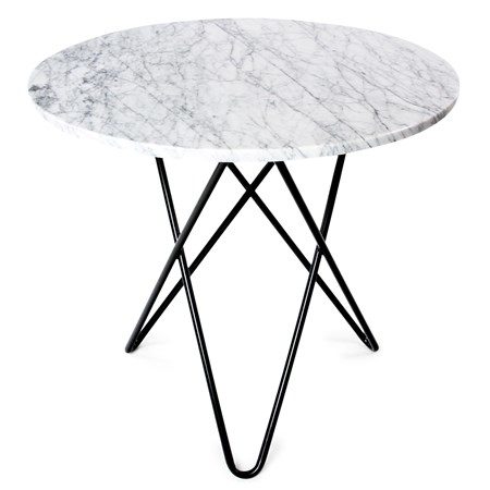 O Table Matbord Svart/Vit Marmor Ø100 - OX DENMARQ - bild