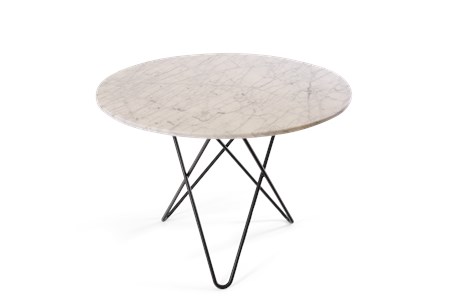 Large O Table Vit Marmor med Svart Ram Ø100 - OX DENMARQ - bild