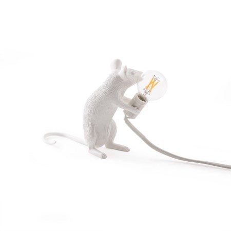 Mouse Lamp Sittandes Vit - SELETTI - bild