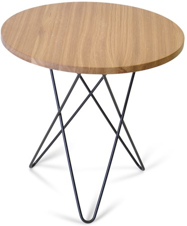 Tall mini O table wood Oak black frame - OX DENMARQ - bild