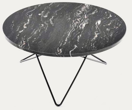 Big O table matbord Black Marquina/black steel - OX DENMARQ - bild