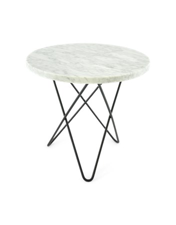 Mini O Table Vit Marmor med Svart Ram Ø40 - OX DENMARQ - bild