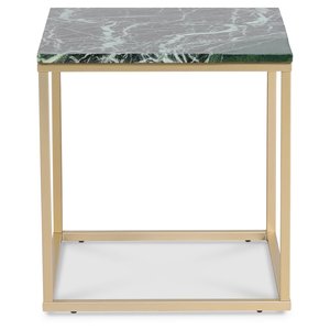 Accent soffbord 50 - Grön marmor / Matt mässing -Marmorbord - Bord