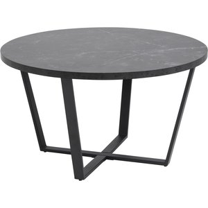 Amble soffbord Ø77 cm - Svart/svart marmor - Soffbord