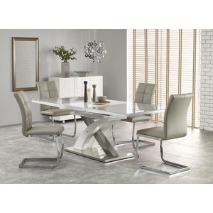 Bonita matbord 160-220 cm - Vit/grå - Matbord med glasskiva