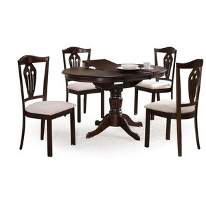Dana runt matbord förlängningsbart 90-124 x 90 cm - Mörk valnöt - Ovala & Runda bord