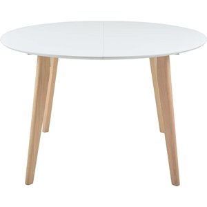 Fjälkestad matbord Ø120 cm - Vit/ek - Ovala & Runda bord