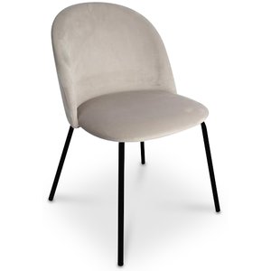 Giovani velvet stol - Gråbeige/Svart - Klädda & stoppade stolar