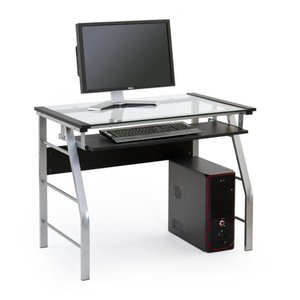 Harper datorbord 100x60 cm - Krom/svart - Skrivbord