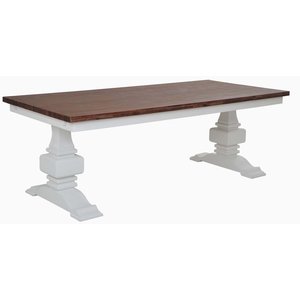 Karlsborg matbord 220 cm - Vit/antikbehandlat - Övriga matbord