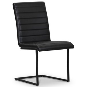 2 st Lazio stol svart metall - Svart PU - Konstläderklädda stolar