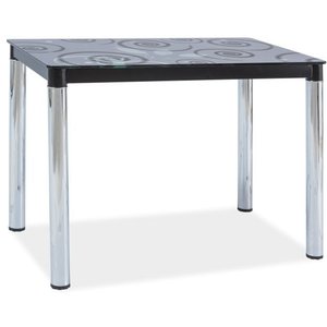 Anastasia 100 cm matbord - Krom/svart - Matbord med glasskiva