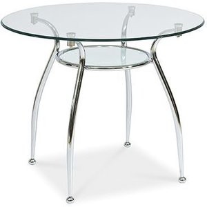 Sarasota matbord Ø90 cm - Krom - Matbord med glasskiva