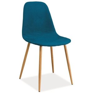 4 st Rebekah matstol - Blå/Ek - Klädda & stoppade stolar