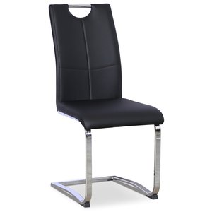 4 st Opal stol - Svart PU / Krom - Konstläderklädda stolar