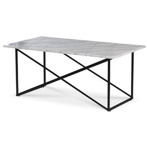 Paladium soffbord i marmor 110 x 60 cm - Svart / Äkta ljus marmor - Soffbord i marmor