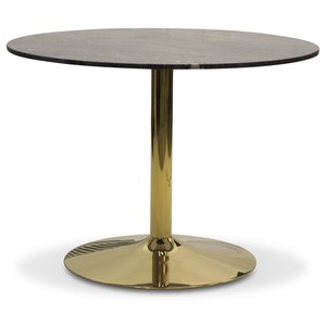 Plaza runt matbord Ø106 cm - Grå marmor / Mässing - Ovala & Runda bord