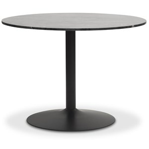Plaza runt matbord Ø106 cm - Grå marmor / svart - Ovala & Runda bord