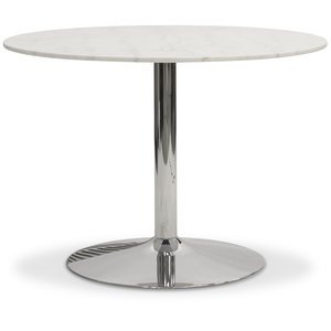 Plaza runt matbord Ø106 cm - Vit marmor / krom - Ovala & Runda bord