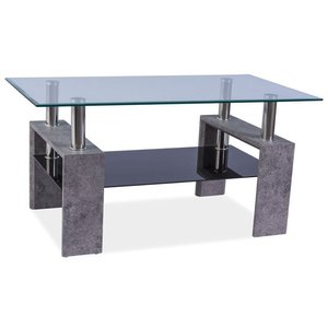 Clemson soffbord 110 x 60 cm - Svart/grå - Glasbord