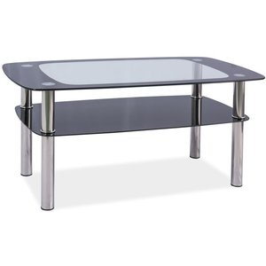 Kaitlin soffbord 100 x 60 cm - Krom/svart - Glasbord