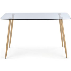 Tia matbord 130 x 80 cm - Ek / Glas - Matbord med glasskiva