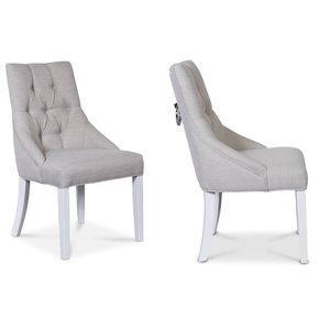 2 st Tuva EUR Matstol med handtag - Beige / Vit - Klädda & stoppade stolar