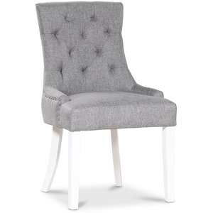 2 st Tuva Eastport stol med nitar i krom - Grå - Klädda & stoppade stolar