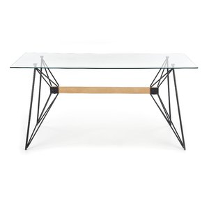 Ulrica matbord 160 cm - Glas/svart - Matbord med glasskiva