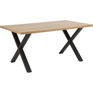 Wales matbord 160 cm kryssben - Ek/svart -Kryssbensbord - Bord