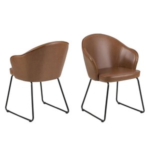 Mitzie matstol - Brun - Konstläderklädda stolar
