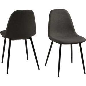 4 st Wilma matstol - Mörkgrå/svart - Klädda & stoppade stolar