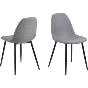 4 st Wilma matstol - Grå/svart - Klädda & stoppade stolar