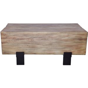 Wood Soffbord 110 x 62 cm - Naturligt trä/svart - Soffbord i trä