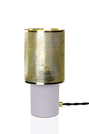 Bordslampa Rumble Betong Borstad Mässing - Globen Lighting - bild
