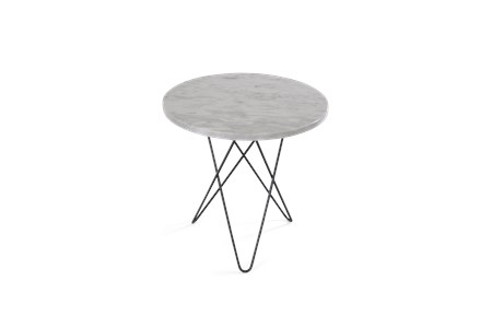 Tall Mini O Table Vit Marmor med Svart Ram Ø50 - OX DENMARQ - bild