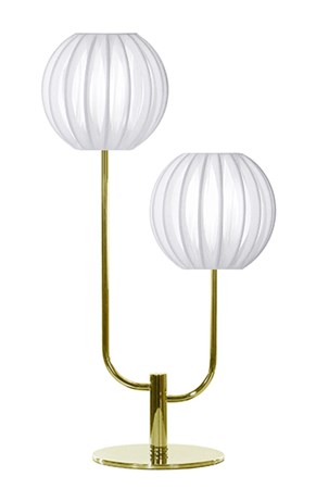 Bordslampa Plastband Duo Vit/Mässing - Globen Lighting - bild
