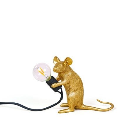Mouse Lamp Mac Guld - SELETTI - bild