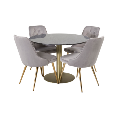 Bild på Matgrupp Espolla bord och 4 st Valleta stolar - Venture Home