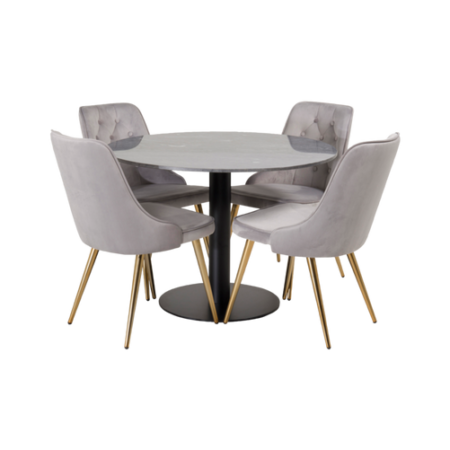 Bild på Matgrupp Espolla bord och 4 st Valleta stolar - Venture Home