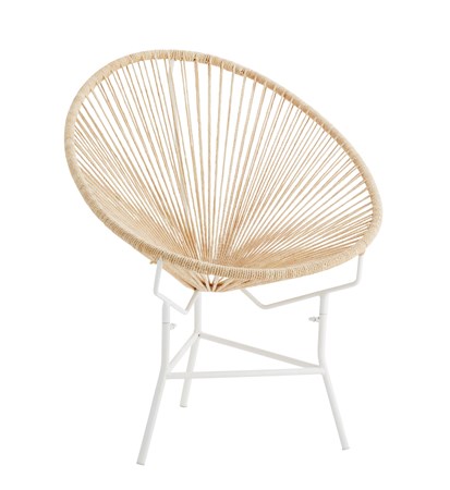 Loungestol 77x71x86 cm Beige/vit - Madam Stoltz - bild