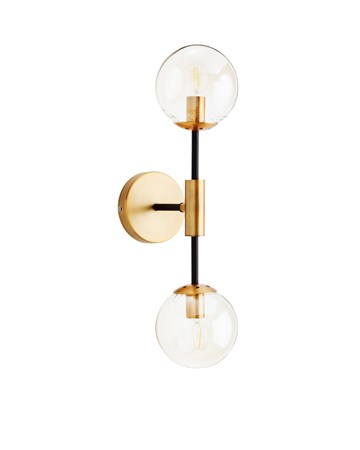 Vägglampa Ø 15 cm - Bärnsten/svart - Madam Stoltz - bild