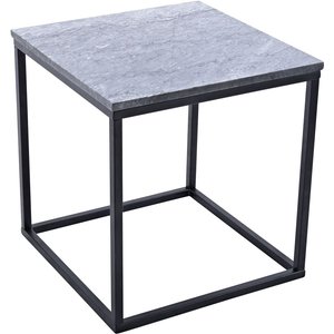 Accent sidobord 50 - Grå marmor / Svart underrede - Soffbord i marmor