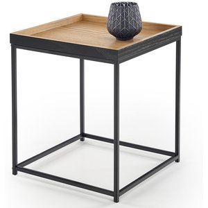 Amery sidobord 42 x 42 cm - Ek/svart - Sidobord & lampbord