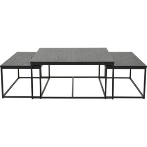 Natalie soffbord set 90x90 | 85x44 cm - Svart - Soffbord i trä