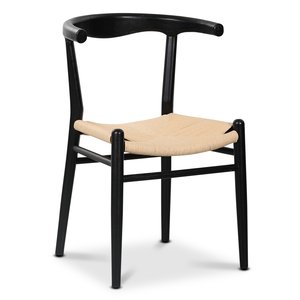 2 st Berit matstol - Svart / Repsits - Trästolar